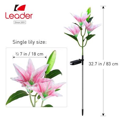 China Outdoor Solar Lights Lily Flower Stake Lights Solar Powered China Garden Stake for sale