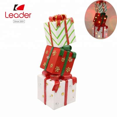 China Christmas LED Lights Colorful Resin Gift Boxes LED Lights Christmas Decorating Light for sale