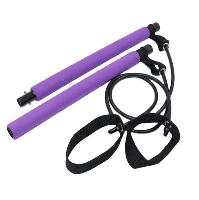 China Yoga& Portable Steel Weighted Pilates House Amazon Workout Loop Band Pilates Bar Gym Equipment for sale