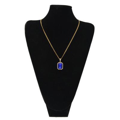 China Hot Selling Mini Diamond Gem Boutique Hip Hop Men's Jewelry Cute Rainbow Necklace for sale