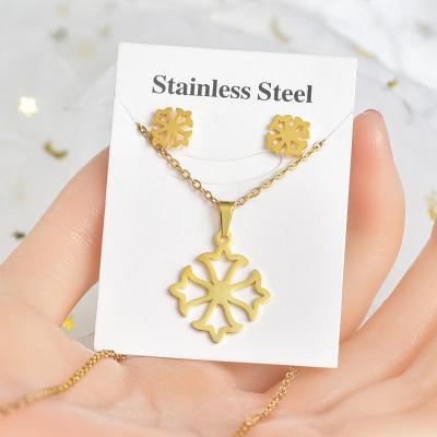 China Hand Fashionable Infinity Sun Snowflake Wings Love Stainless Steel Earrings Jewelry Fine Polishing Jwellary Sets for sale