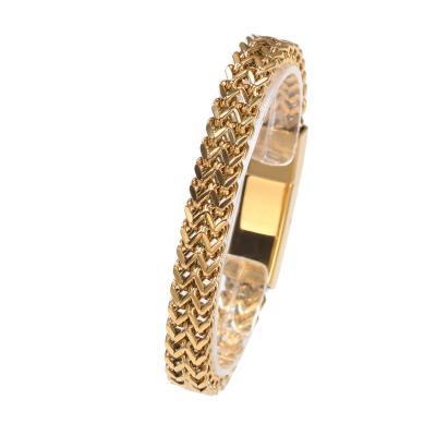 China Hot New Fashion Design Fashion Selling Stainless Steel Keel Custom Chain Gold Fine Polishing Magnetic Bracelet for sale