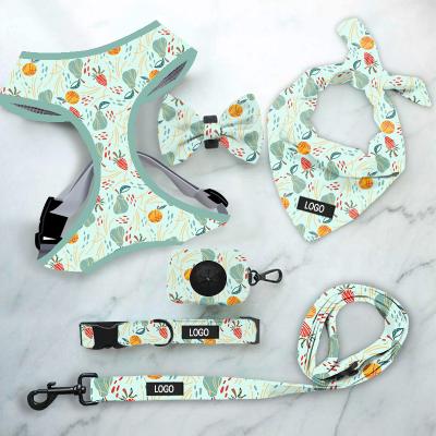 China Wholesale Custom Printed New Padded Trunk Cat Dog Harness Set Dog Rope Pet Leash for sale