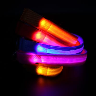 China Wholesale Reflective Nylon Night Reflection Led Lightweight Dog Collar for sale