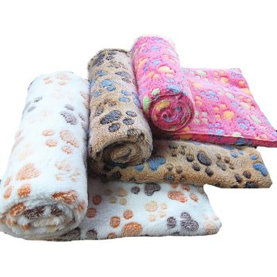 China Travel Wholesale Soft Warm Dog Bed Cushion Custom Printed Coral Fleece Pet Blanket Dog Thickened Soft Keep Warm Fleece Pet Blanket for sale