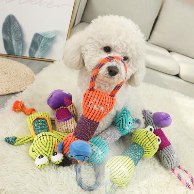 China New Design Custom Manufacturer Sustainable Wholesale Goods Cotton Environmental Friendly Soft Pet Toys Chew for sale