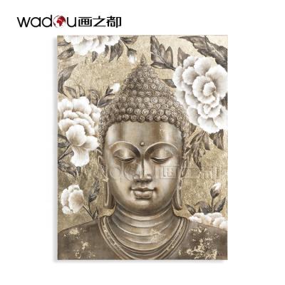 China Modern Art Oil Painting Canvas Art Home Decor Oil Painting Bedroom Office Buddha Wall Handmade for sale