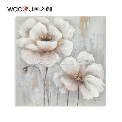 China Large Size 100% Hand Painted Wall Paintings Europe 100*100cm Flower Decorative Paintings For Living Room for sale