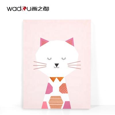 China Modern Manufacturer Wholesale Photo Canvas Print Stretched Rose Gold Foil Animal Cute Cat Digital Printing Canvas for sale