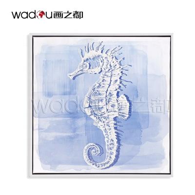 China 2020 Modern Originality Arts Foam Wholesale Glitter Artwork Wall Picture Frame Seahorse Print Moss Wall Framed for sale