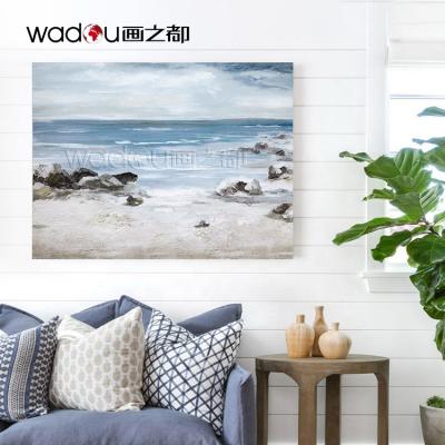 China Professional Handmade Space Decoration Maker Texture Ocean Poster Printing Custom Canvas Art Prints Seascape Printed Modern for sale