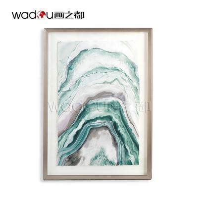 China Premium Quality Custom Wall Framed Abstract Art Abstract Home Goods Canvas Art Glass Colorpaper Framed Art for Home for sale