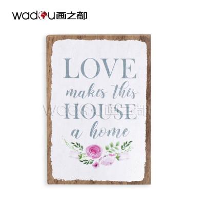 China Modern Love In The Bedroom Wall Art Custom Wood Art In Modern Screen Printing And Flat Process Printing For Living Room Home for sale