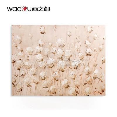 China Modern Original Custom 3D Wall Artwork Handmade Porcelain Home Decor Abstract Flowers Oil Paintings For Living Room Wall for sale