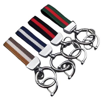 China Metal Nylon ribbon car keychain pendant for sale