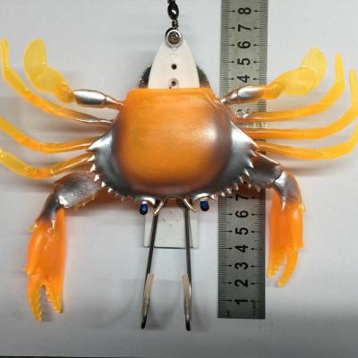 China Crab model Fishing tackle Sea fishing Luya bait Soft Bionic Luminous crab hook model for sale