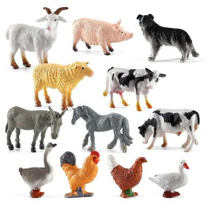 China Africa RTS Simulated mini farm poultry chickens, ducks, geese, cows, gold small animals miniature model sand table ornaments for sale