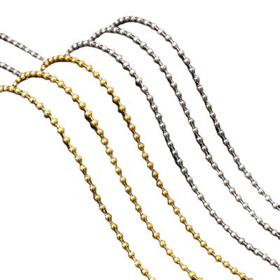 China Punk diy accessory Bead Chain necklace 60cm metal chain Wave bead clavicle Simple bare Handmade material rope necklaces for sale