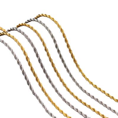 China Twist chain Cross-border Europe and the United States personality men's necklace 3MM twist chain hop trend collar foreign tr necklaces rope for sale