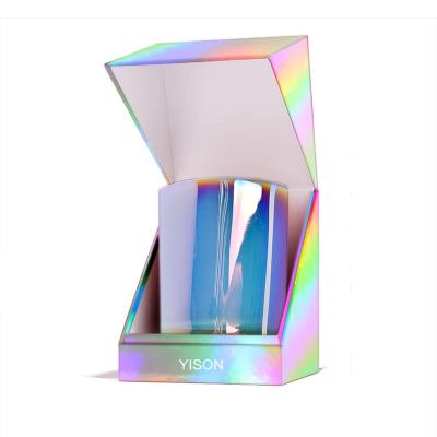 China Recyclable Custom Holographic Glitter Candle Box Packaging Design With Logo for sale