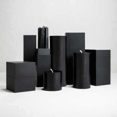 China Pillar Vandle Recyclable Luxury Black Gift Set Boxes for sale