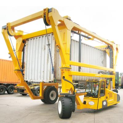 China Gantry crane 35ton 45ton 20feet 40feet container reach stacker disesl drive rubber tire straddle carrier price for sale