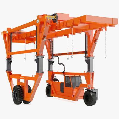 China Gantry crane 35ton 20feet 40feet container diesl drive rubber tire straddle carrier gantry crane for price for sale