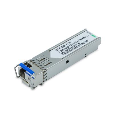 Cina 1.25G BiDi SFP Modulo 1GB LC Connector SMF 20km Reach 1310nm TX 1550nm RX Trasmettitore in vendita