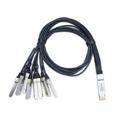 中国 200G QSFP-DD Breakout To 8x25G SFP28 DAC Breakout Cables Passive Twinax 30AWG 販売のため