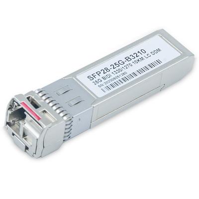 中国 25G SFP28 BiDi 1330nm-TX/1270nm-RX LR 10km Transceiver for Long-Distance Transmission 販売のため