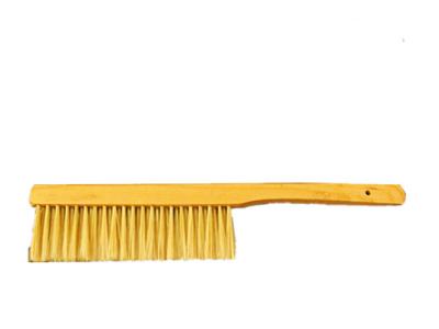 China Best Selling Double Rows Bee Brush With Wooden Handle Plastic Hair Beekeeping Tools for sale