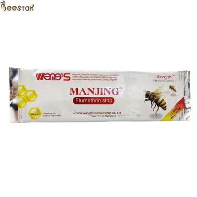 Китай Wangshi Bee Medicine Manjing Flumethrin Strip Varroa Mite Treatment for Bees 20 полос/пакет Лечение от клещей варроа 20 полос/пакет продается