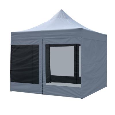 China 100% Logo Print OEM Metal Frame Waterproof Custom Foldable Canopy Tent with Sidewall and Mesh Door for sale