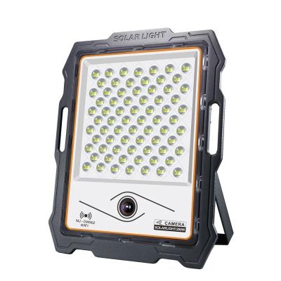 China Outdoor Waterproof IP67 Smart Garden Monitor 100W 200W 300W 400W LED Remote Control Solar Flood Light 1080P With CCTV Camera for sale