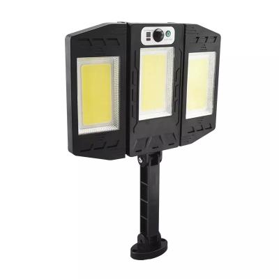 China Wholesale Security IP65 Three Garden Light LED Street Light COB Outdoor Head Collapsible Solar Lamp Remote Control Solar Garden Light for sale