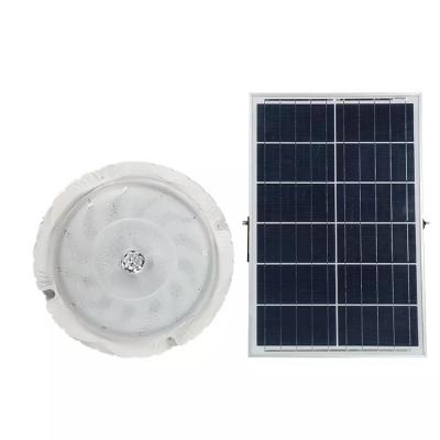 China Surface Mounted ABS Smart Rechargeable Waterproof Motion Sensor 50w 100w 200w LED Remote Control Three Color IP66 Solar Ceiling Light for sale