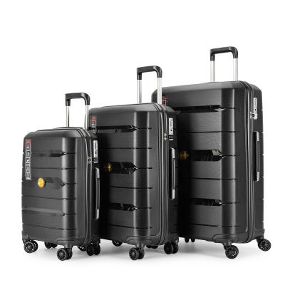 China Waterproof Luggage Trolley Bag OEM/ODM Fashion 3 Pcs Handle PP Suitcase 4 Wheels Travel Bag Suitcase Custom Luggage With TSA Lock for sale