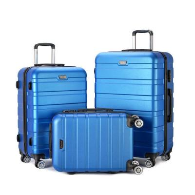 China Waterproof Luggage Trolley Bag 3 Pcs ABS Material Silent Spinner Moving Luggage Travel Bags Cabin Luggage Suitcase Set Trolley Bags Sets Custom Luggage for sale