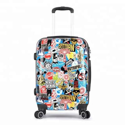 China New Arrived 3 Pcs Polyester ABS Printed Travel Trolley Luggage Set for sale