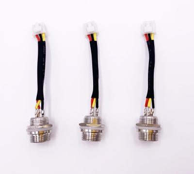 China M12 Solder Socket Manufacturer Customize M12 4pin Solder Socket +2.5mm Male Housing Male Wireharness , Wire Cold Resistant Temperature UL1007 -40 for sale