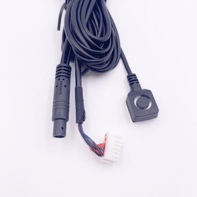 China Cable Wire Harness OEM Factory Contact Button SOS Cable Gps Emergency Cable Wire Harness Assembled With Pitch2.5mm Housing With Cable Overmolding for sale