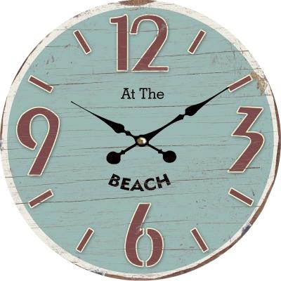 China Antique Style RETRO ANTIQUE VINTAGE AROUND MDF WALL CLOCK for sale