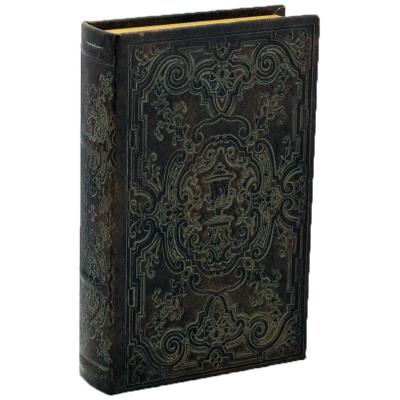 China Handmade ENGRAVING PU LEATHER BOOK STORAGE BOX for sale