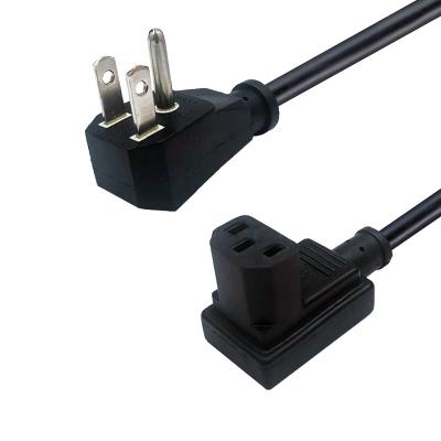 China EAR ZIM USA 3 Pin Plug To Bend IEC 320-C13 15A 125V AC Power Cord With SVT SJT 3*18AWG Wire for sale