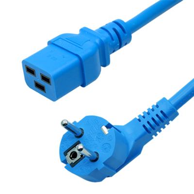 China Factory Made European Blue Power Cord Industrial EAR ZIM With IEC320 C19 H05VV-F Male Plug 3*1.5mm Extension Cables for sale