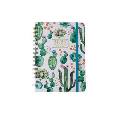 China Custom Hardcover 2022 Calendar Cartoon Cover Personalized A5 Notebook Index Strap Spiral Hardcover Book for sale