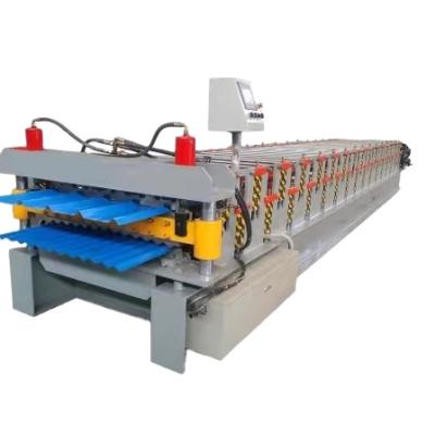 China Hydraulic Oil Work Automatic Steel Roll Used Roofing Sheets Making Machine Double Layer Roof Tile Making Forming Machine for sale