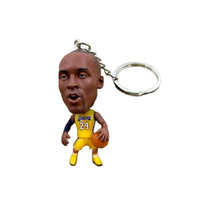 China Hot James Curry Durant Kobe Star 3D Basketball Key Chain Doll NBA Advertising Gifts Sale Souvenir Pendant NBA Stars Key Chain for sale