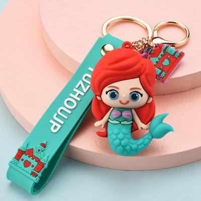 China Princess Girls Children Kids Gift Toys Snow White Mini Action Figure Model Metal Cartoon Anime Mermaid Keyring for sale