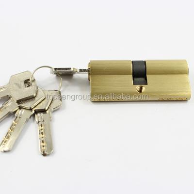 China Door Hardware 70mm Door Lock Brass Cylinder With 5 Brass Computer Keys for sale